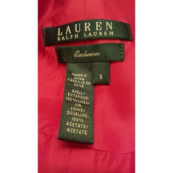 RALPH LAUREN Exclusive Red Navy Blue Stripe Nautical Linen Long Dress - … - Picture 4 of 4